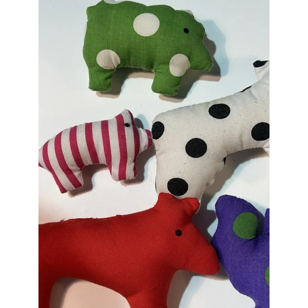 Vintage IKEA Soft Toy Barn Carrying Bag with Plush Animals Cow Pig Set Retired